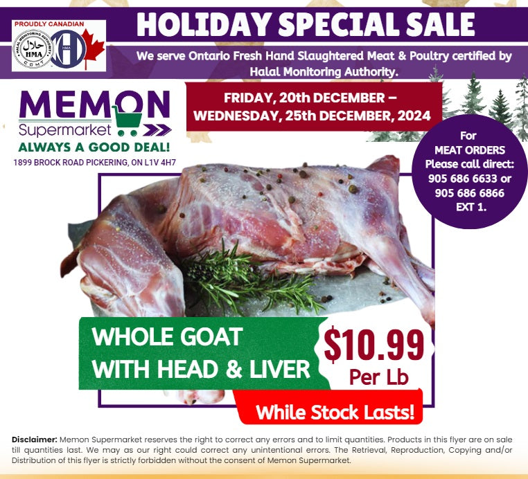 In Store Only: Whole Goat on Special Holidays Sale at Memon Supermarket!