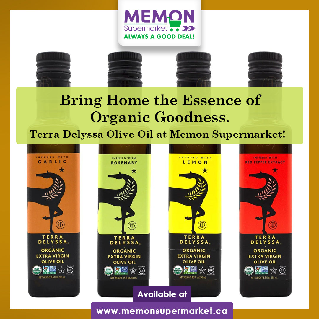 Discover the Rich Benefits of Terra Delyssa Organic Extra Virgin Olive Oil – Now Available in 4 Flavors at Memon Supermarket